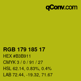 Farbcode: RGB 179 185 17 | qconv.com