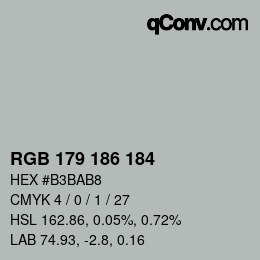 Code couleur: RGB 179 186 184 | qconv.com