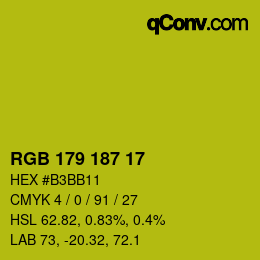颜色代码: RGB 179 187 17 | qconv.com