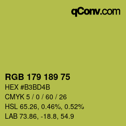 Code couleur: RGB 179 189 75 | qconv.com