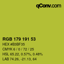 颜色代码: RGB 179 191 53 | qconv.com