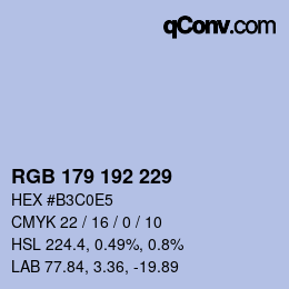 Código de color: RGB 179 192 229 | qconv.com