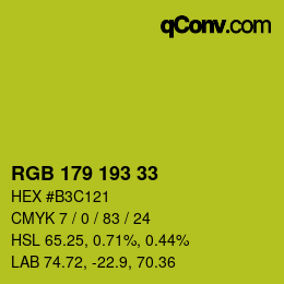 颜色代码: RGB 179 193 33 | qconv.com
