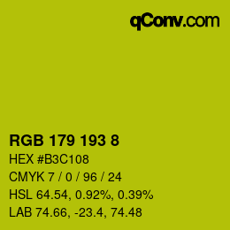 カラーコード: RGB 179 193 8 | qconv.com