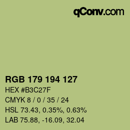 颜色代码: RGB 179 194 127 | qconv.com