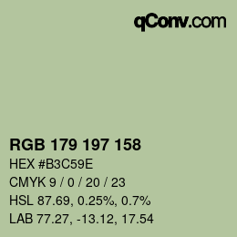 颜色代码: RGB 179 197 158 | qconv.com