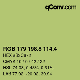 カラーコード: RGB 179 198.8 114.4 | qconv.com