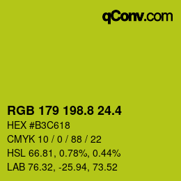 カラーコード: RGB 179 198.8 24.4 | qconv.com