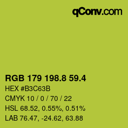 カラーコード: RGB 179 198.8 59.4 | qconv.com
