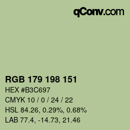 Color code: RGB 179 198 151 | qconv.com