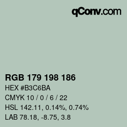 Farbcode: RGB 179 198 186 | qconv.com