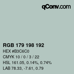 Farbcode: RGB 179 198 192 | qconv.com