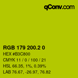 カラーコード: RGB 179 200.2 0 | qconv.com