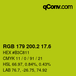 カラーコード: RGB 179 200.2 17.6 | qconv.com