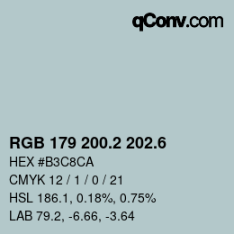 カラーコード: RGB 179 200.2 202.6 | qconv.com
