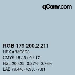カラーコード: RGB 179 200.2 211 | qconv.com