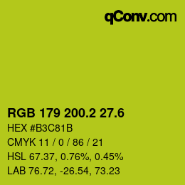 カラーコード: RGB 179 200.2 27.6 | qconv.com