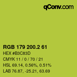カラーコード: RGB 179 200.2 61 | qconv.com
