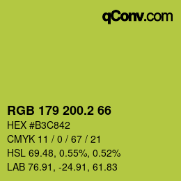 カラーコード: RGB 179 200.2 66 | qconv.com