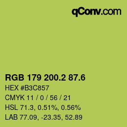 カラーコード: RGB 179 200.2 87.6 | qconv.com