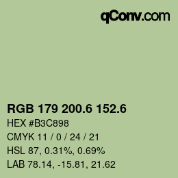 カラーコード: RGB 179 200.6 152.6 | qconv.com