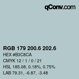 カラーコード: RGB 179 200.6 202.6 | qconv.com