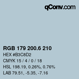 カラーコード: RGB 179 200.6 210 | qconv.com
