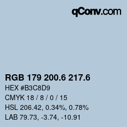 カラーコード: RGB 179 200.6 217.6 | qconv.com
