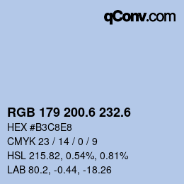 カラーコード: RGB 179 200.6 232.6 | qconv.com
