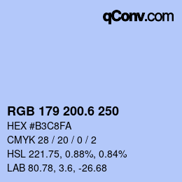 カラーコード: RGB 179 200.6 250 | qconv.com