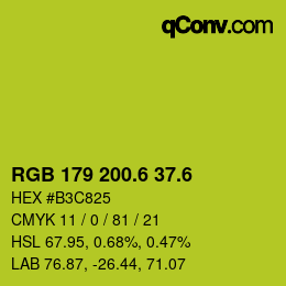 カラーコード: RGB 179 200.6 37.6 | qconv.com