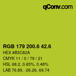 カラーコード: RGB 179 200.6 42.6 | qconv.com