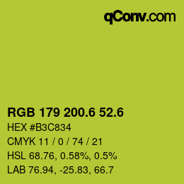 カラーコード: RGB 179 200.6 52.6 | qconv.com