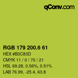 カラーコード: RGB 179 200.6 61 | qconv.com
