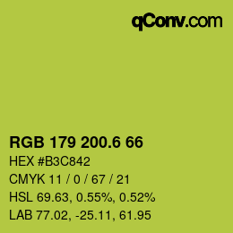 カラーコード: RGB 179 200.6 66 | qconv.com