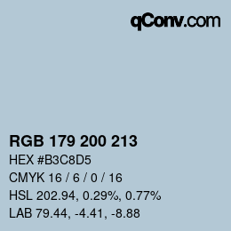 Color code: RGB 179 200 213 | qconv.com