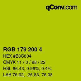カラーコード: RGB 179 200 4 | qconv.com