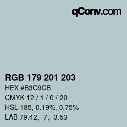 Farbcode: RGB 179 201 203 | qconv.com