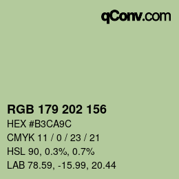 颜色代码: RGB 179 202 156 | qconv.com