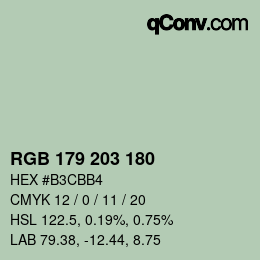 Color code: RGB 179 203 180 | qconv.com