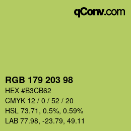 颜色代码: RGB 179 203 98 | qconv.com