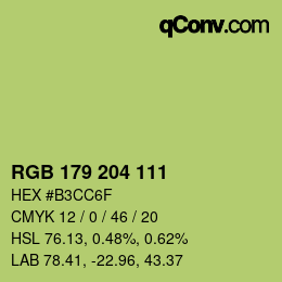 Color code: RGB 179 204 111 | qconv.com