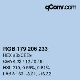 カラーコード: RGB 179 206 233 | qconv.com