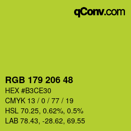 カラーコード: RGB 179 206 48 | qconv.com