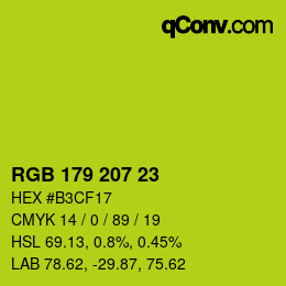 Color code: RGB 179 207 23 | qconv.com