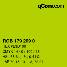 颜色代码: RGB 179 209 0 | qconv.com