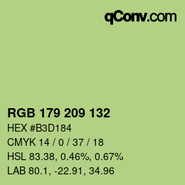 Color code: RGB 179 209 132 | qconv.com