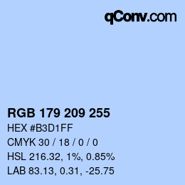 Color code: RGB 179 209 255 | qconv.com