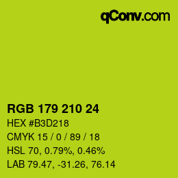 カラーコード: RGB 179 210 24 | qconv.com