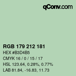 Código de color: RGB 179 212 181 | qconv.com